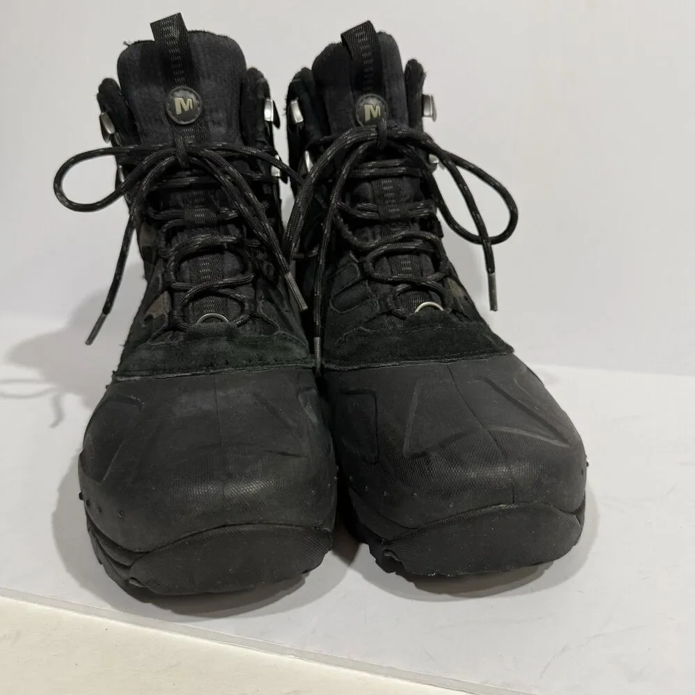 Merrell Mens Moab Polar Boot Size 10 Waterproof Black Leather Hiking Insulated